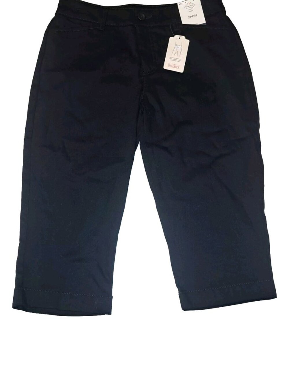St. John's Bay Womens Size 4 Petite Black Jean Capri Pants 26x12 NEW
